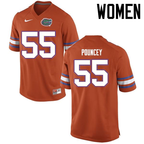 NCAA Florida Gators Mike Pouncey Women's #55 Nike Orange Stitched Authentic College Football Jersey AHD8164AY